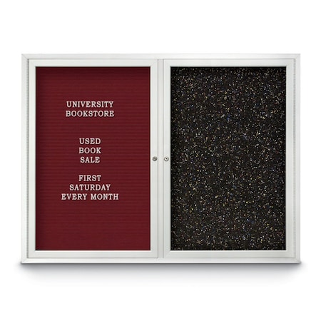 United Visual Products Corkboard, 48"x36", Ultramarine/Black UV404PLUS-BLACK-ULTMAR